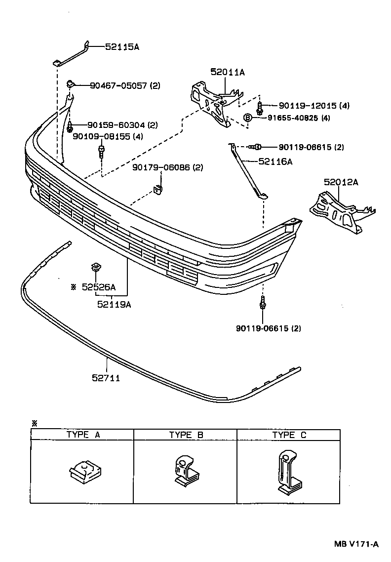  COROLLA WAGON |  FRONT BUMPER BUMPER STAY