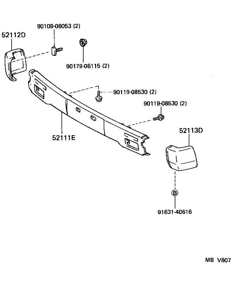  DYNA 100 |  FRONT BUMPER BUMPER STAY