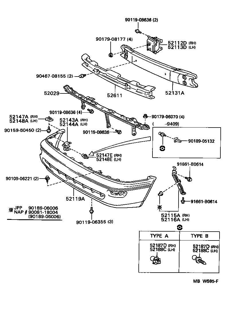  COROLLA |  FRONT BUMPER BUMPER STAY