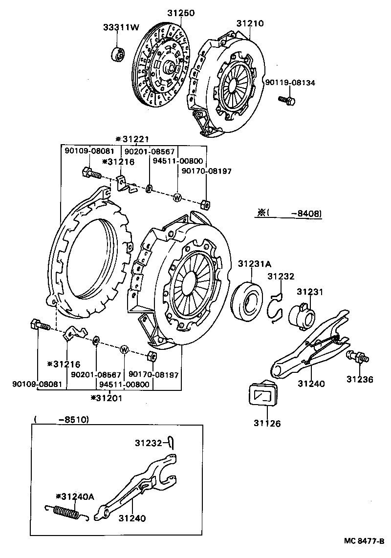  COASTER |  CLUTCH RELEASE FORK