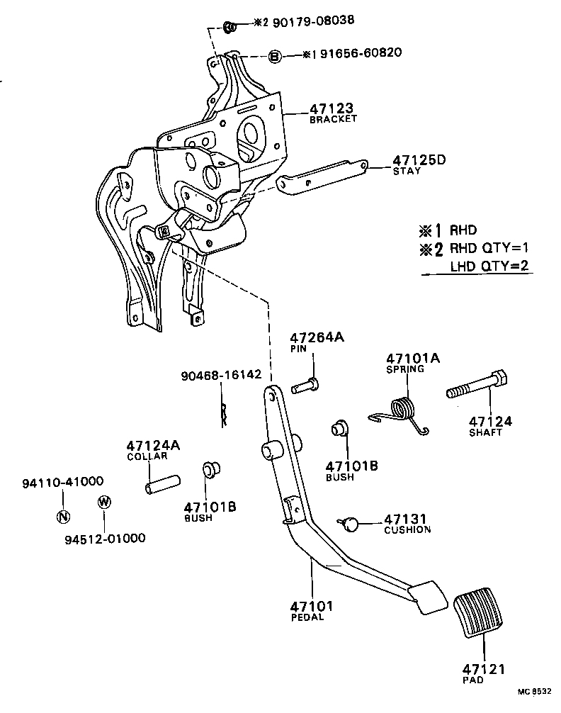  COASTER |  BRAKE PEDAL BRACKET