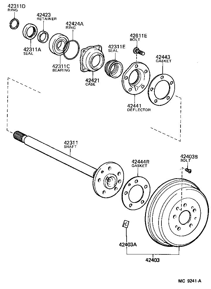  DYNA 100 |  REAR AXLE SHAFT HUB