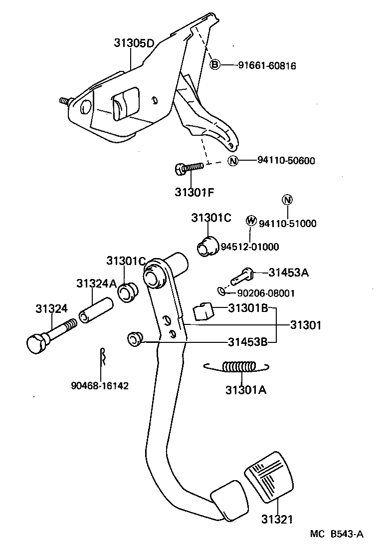  STARLET |  CLUTCH PEDAL FLEXIBLE HOSE