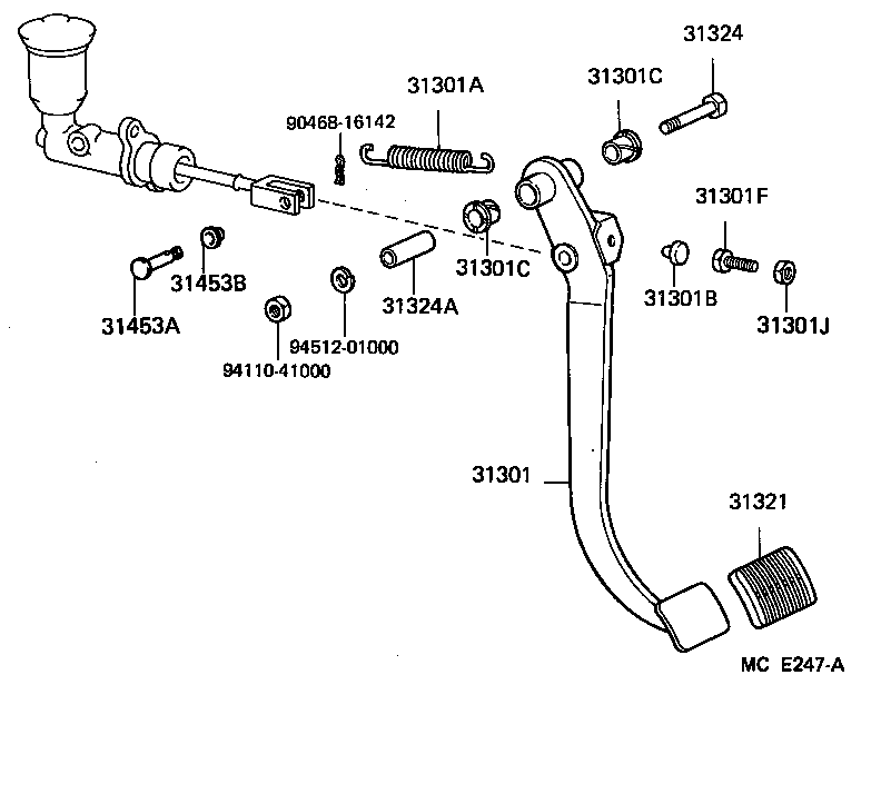  LAND CRUISER 60 |  CLUTCH PEDAL FLEXIBLE HOSE