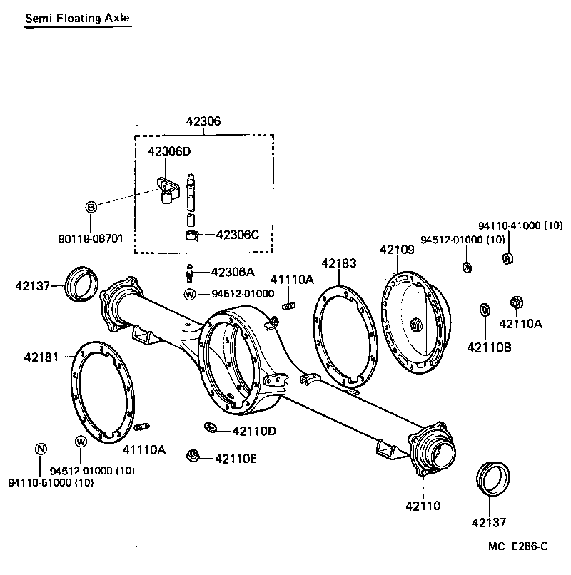  LAND CRUISER 60 |  REAR AXLE HOUSING DIFFERENTIAL