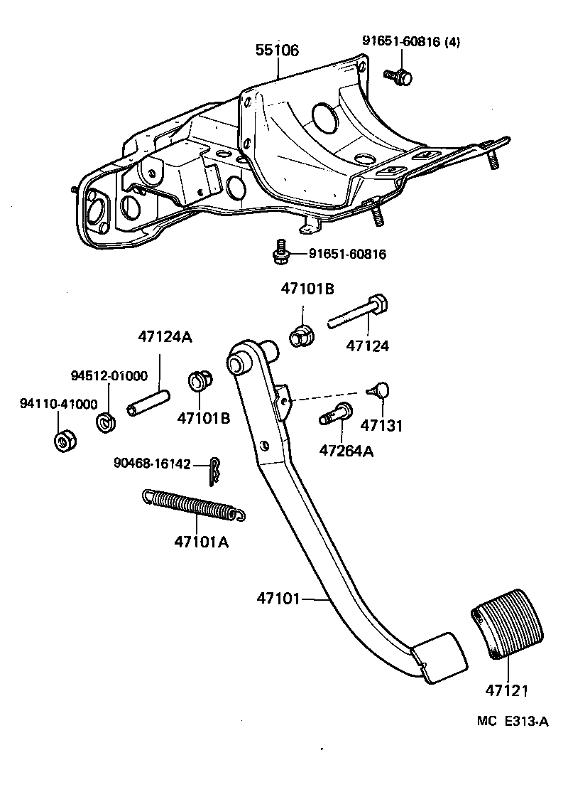  LAND CRUISER 60 |  BRAKE PEDAL BRACKET