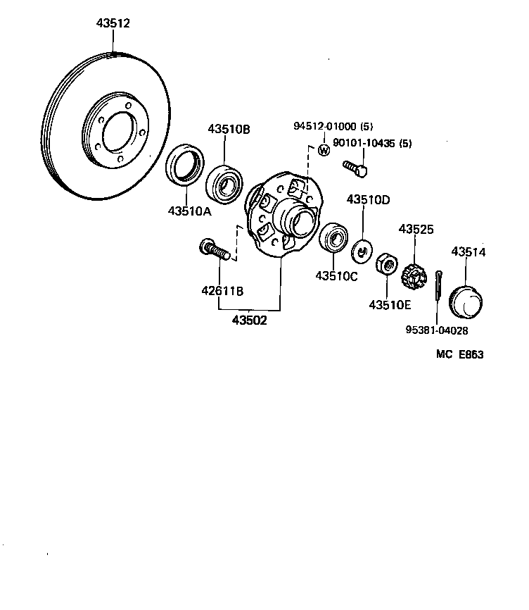  HIACE VAN COMUTER |  FRONT AXLE HUB