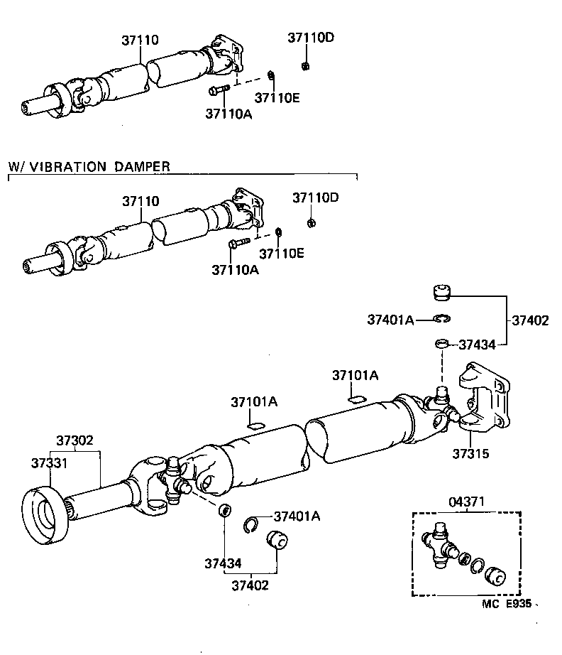  HIACE VAN COMUTER |  PROPELLER SHAFT UNIVERSAL JOINT