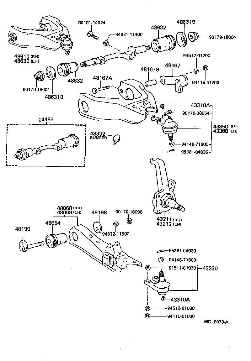  HIACE VAN COMUTER |  FRONT AXLE ARM STEERING KNUCKLE