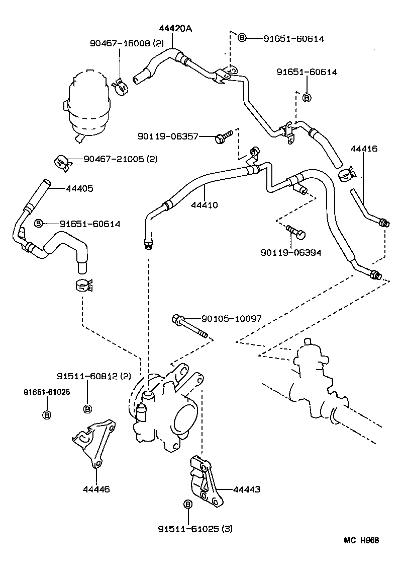  COROLLA |  POWER STEERING TUBE