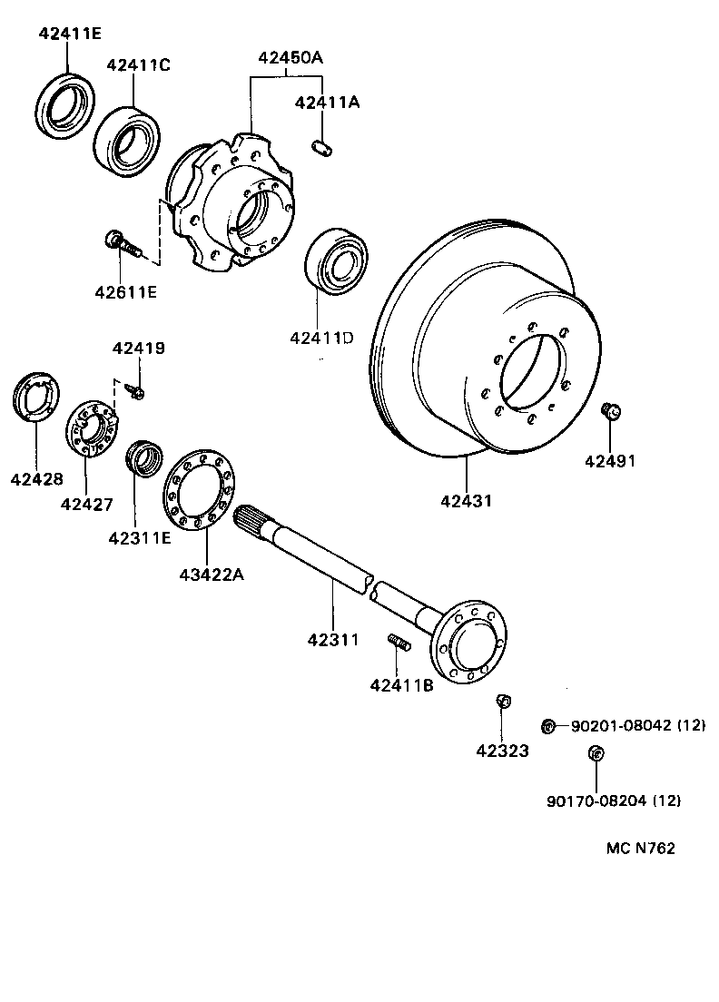  LAND CRUISER 80 |  REAR AXLE SHAFT HUB