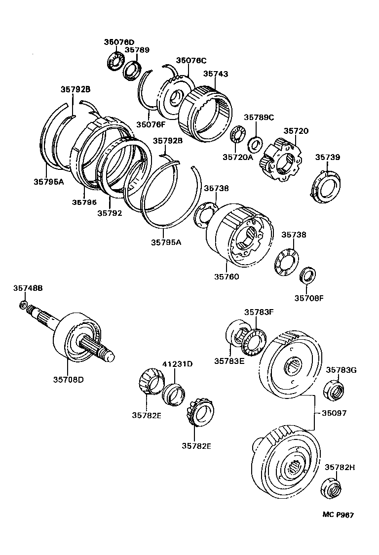  CELICA |  PLANETARY GEAR REVERSE PISTON COUNTER GEAR ATM