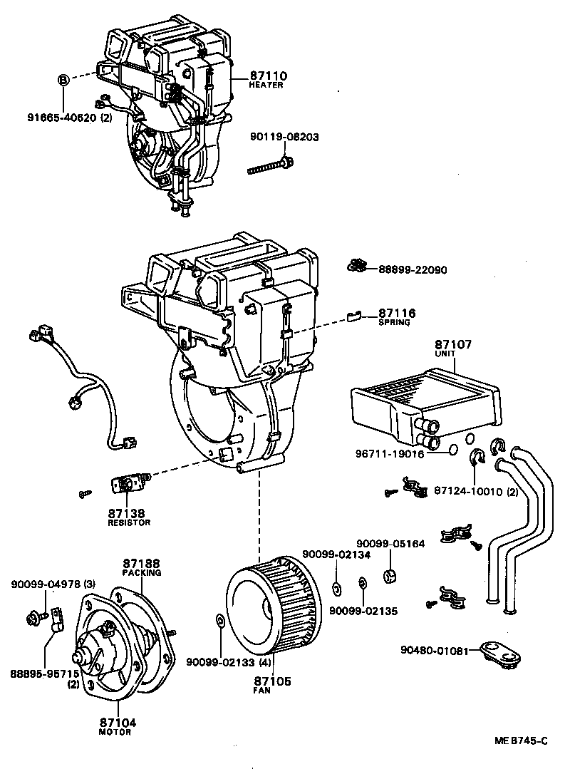  COASTER |  HEATING AIR CONDITIONING HEATER UNIT BLOWER