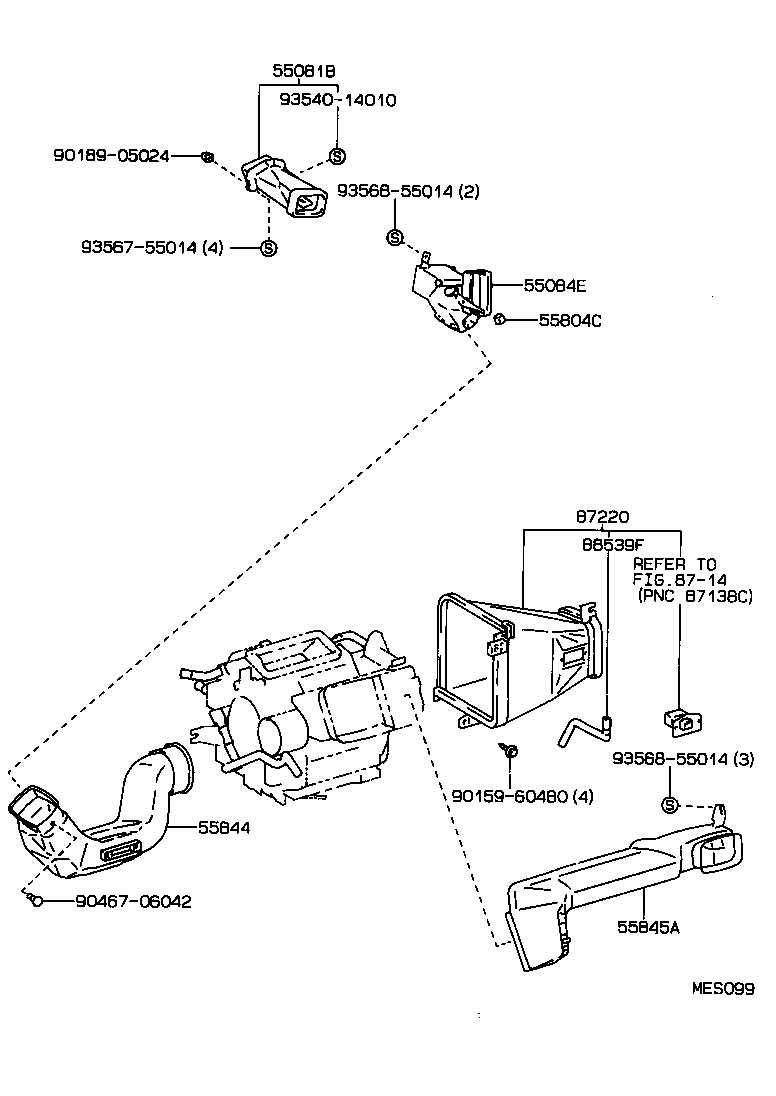  CELICA |  HEATING AIR CONDITIONING CONTROL AIR DUCT