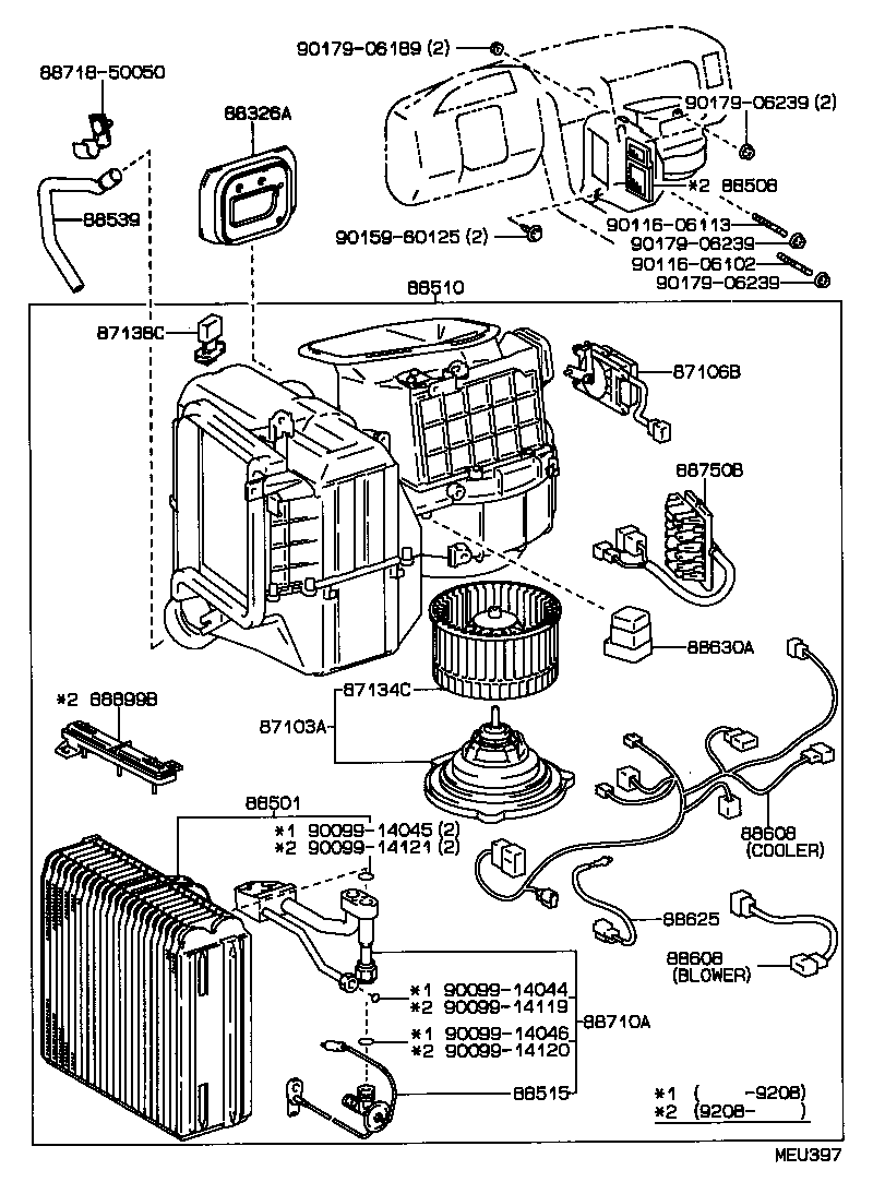  LS400 |  HEATING AIR CONDITIONING COOLER UNIT