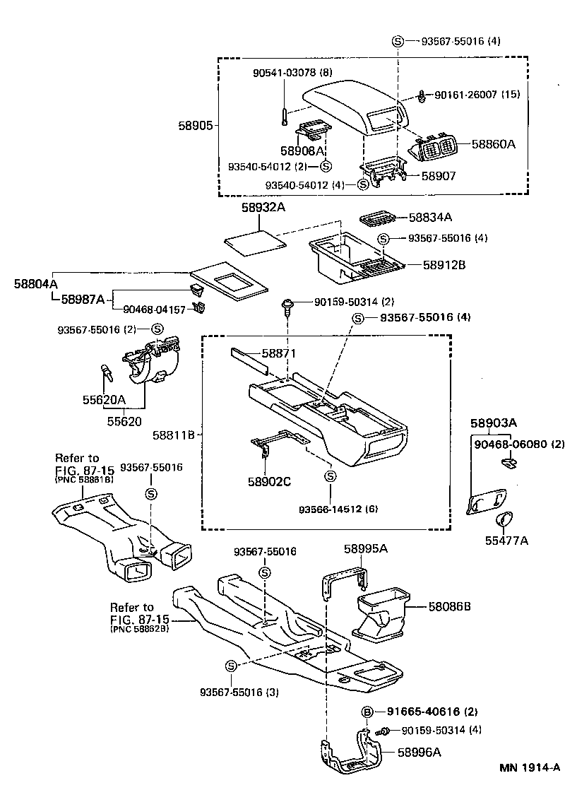  LS400 |  CONSOLE BOX BRACKET