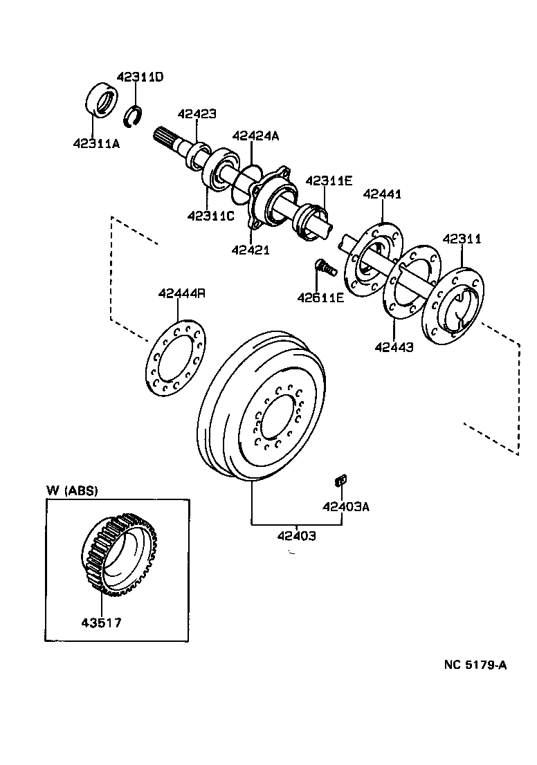  HILUX |  REAR AXLE SHAFT HUB