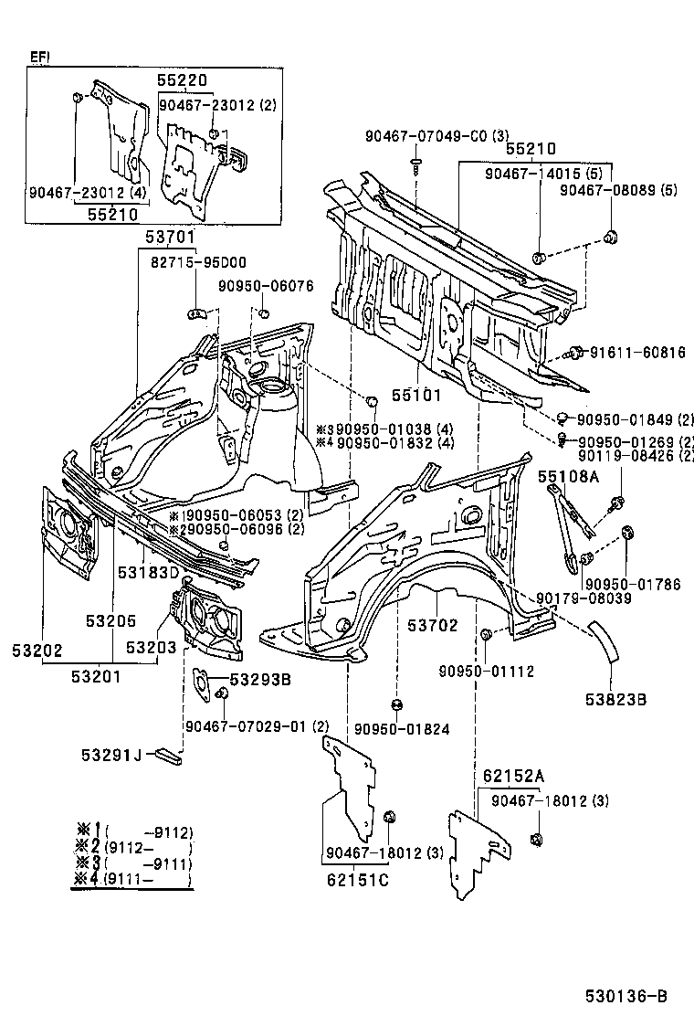  PREVIA |  FRONT FENDER APRON DASH PANEL