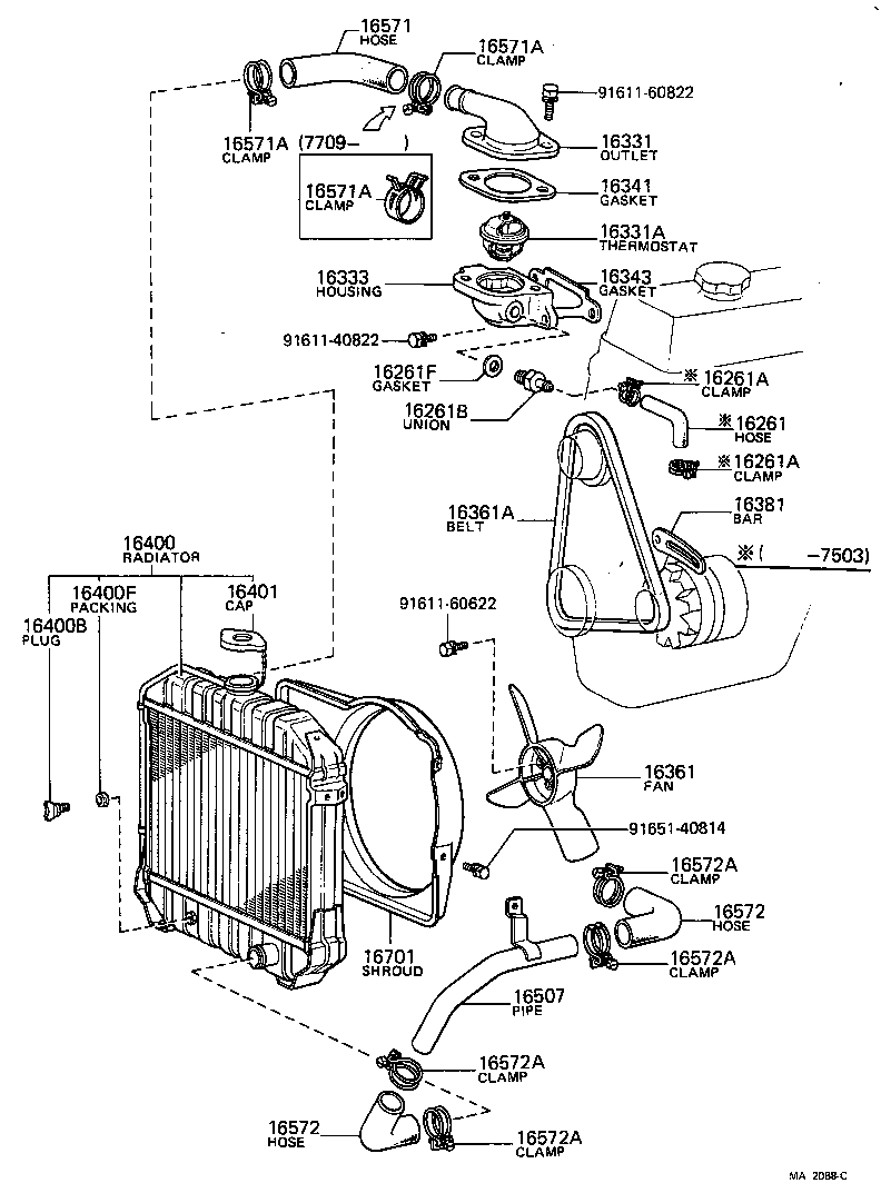  LITEACE |  RADIATOR WATER OUTLET