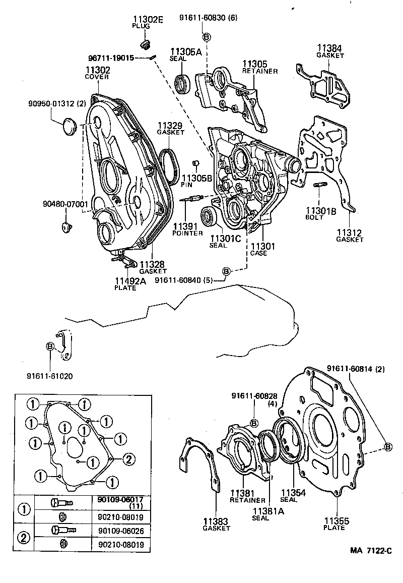 CROWN |  TIMING GEAR COVER REAR END PLATE