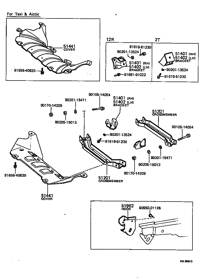 CORONA |  SUSPENSION CROSSMEMBER UNDER COVER