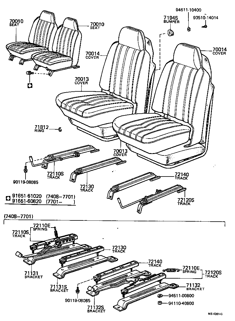  HILUX |  SEAT SEAT TRACK