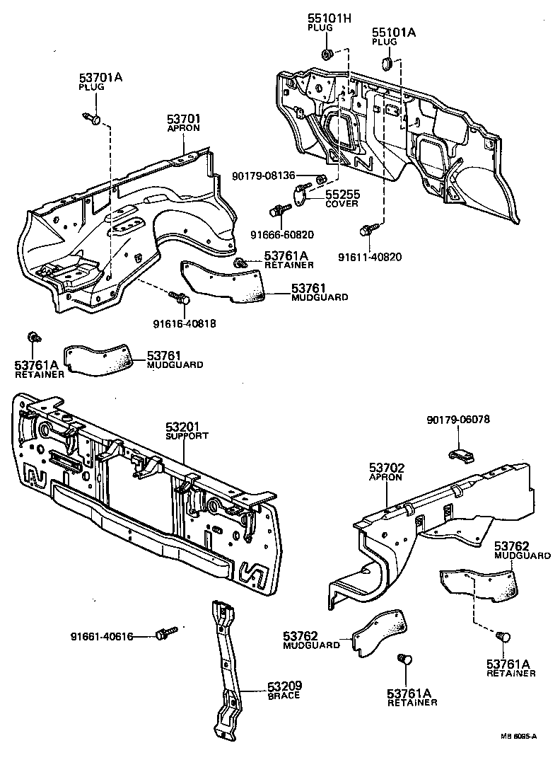  HILUX |  FRONT FENDER APRON DASH PANEL