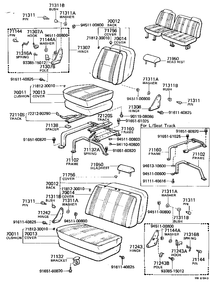  LAND CRUISER 40 50 |  SEAT SEAT TRACK