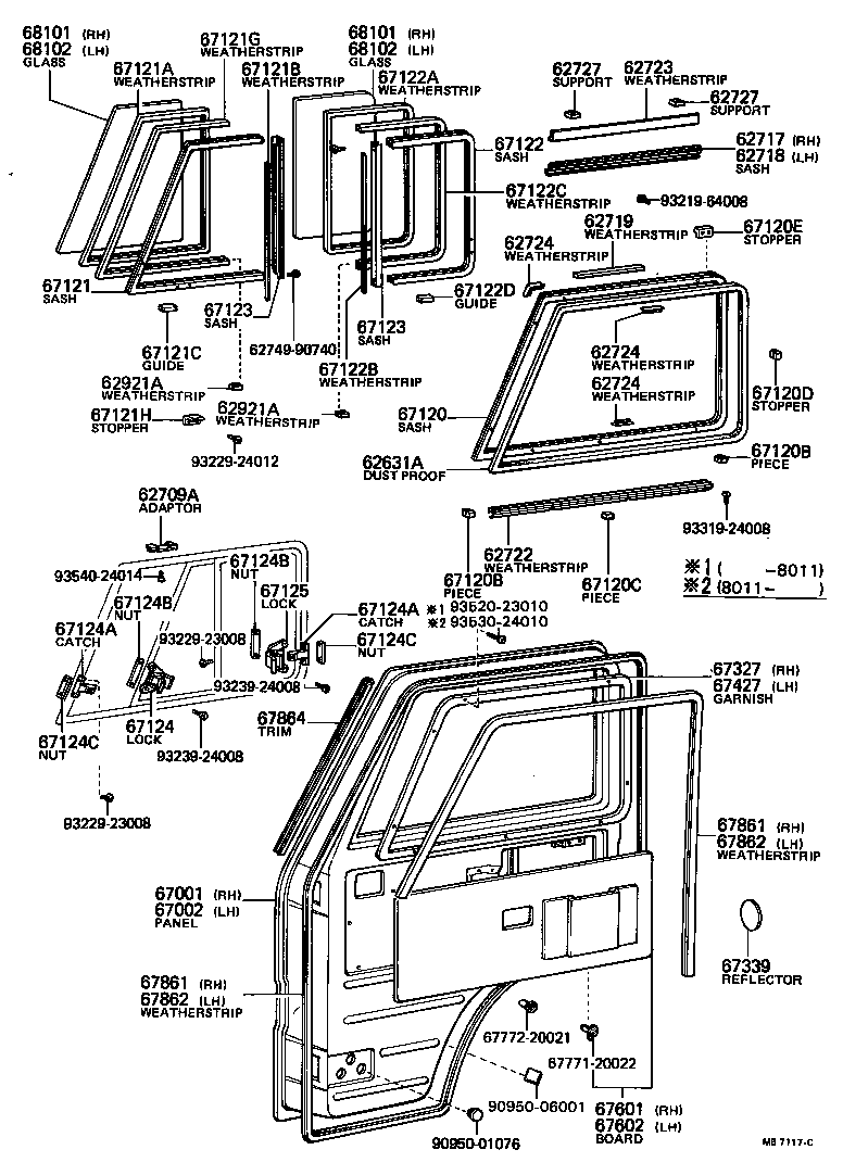  COASTER |  FRONT DOOR PANEL GLASS