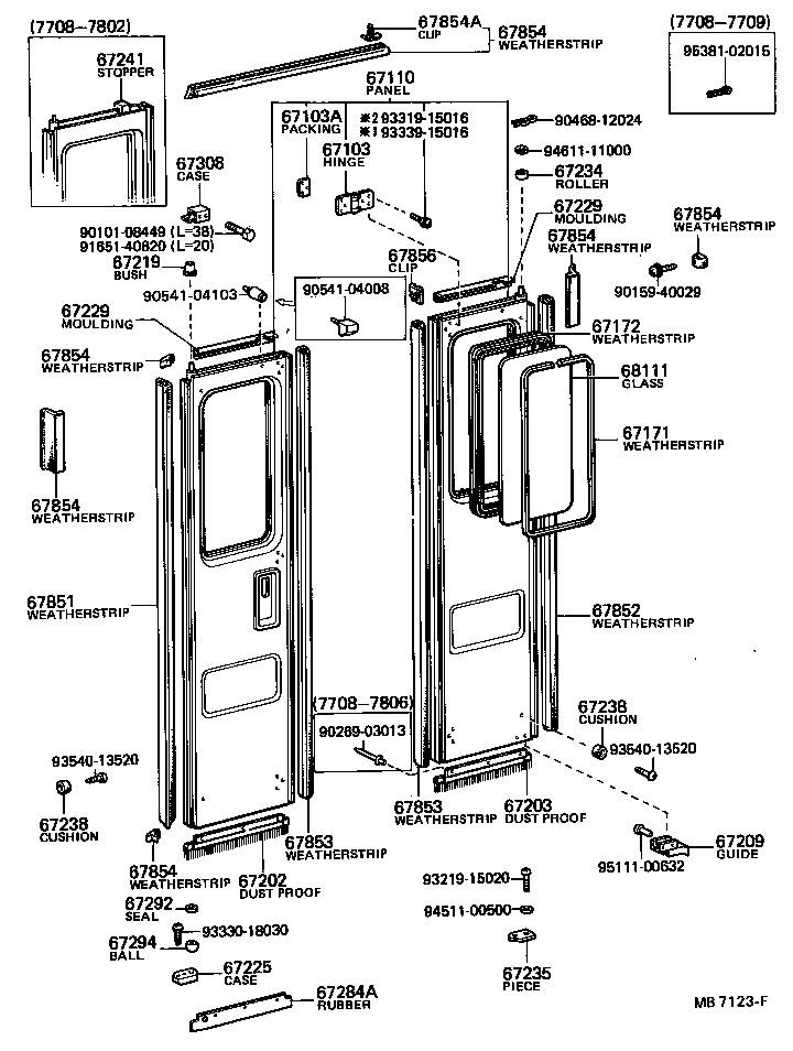  COASTER |  CENTER DOOR PANEL GLASS