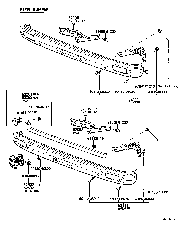  CARINA |  FRONT BUMPER BUMPER STAY