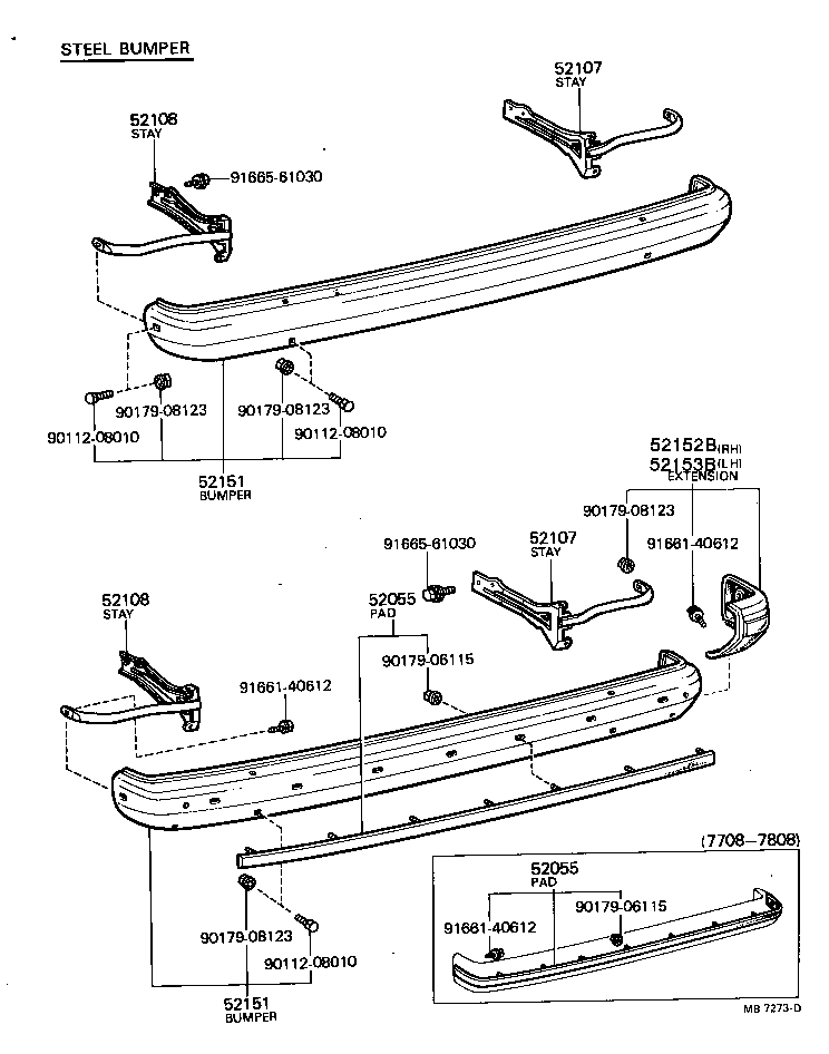  CARINA |  REAR BUMPER BUMPER STAY