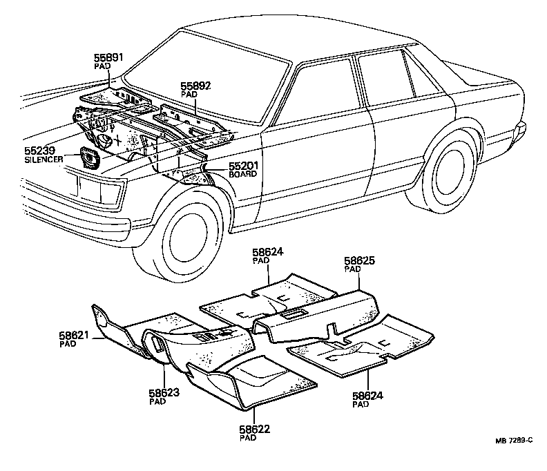  CARINA |  DASH SILENCER BOARD FLOOR SILENCER PAD