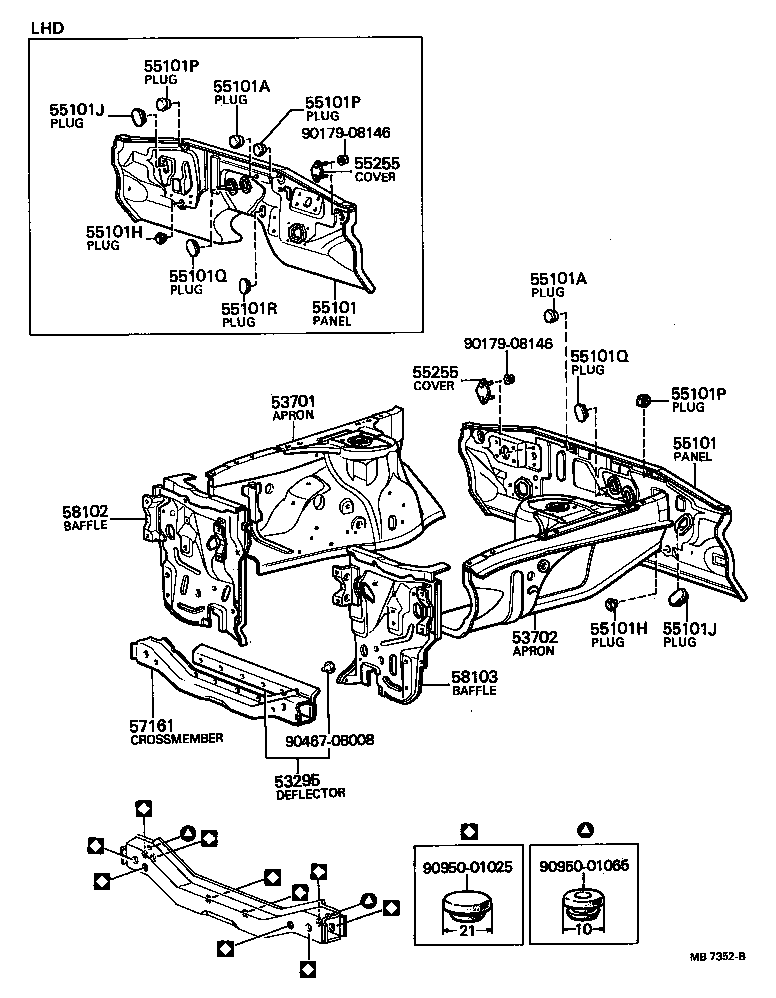  CARINA |  FRONT FENDER APRON DASH PANEL