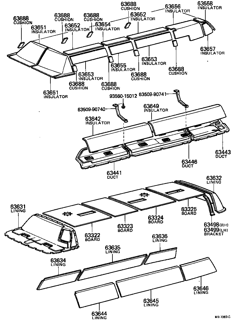  COASTER |  ROOF HEADLINING SILENCER PAD