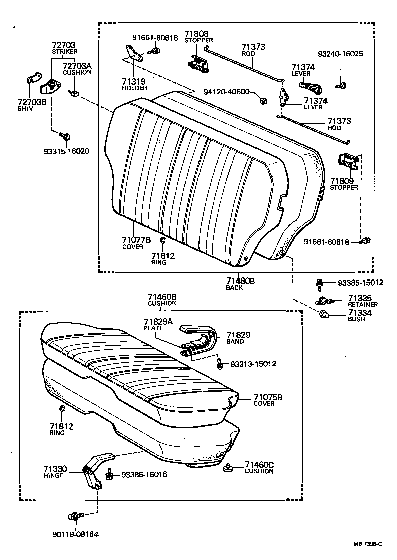  CARINA |  REAR SEAT SEAT TRACK