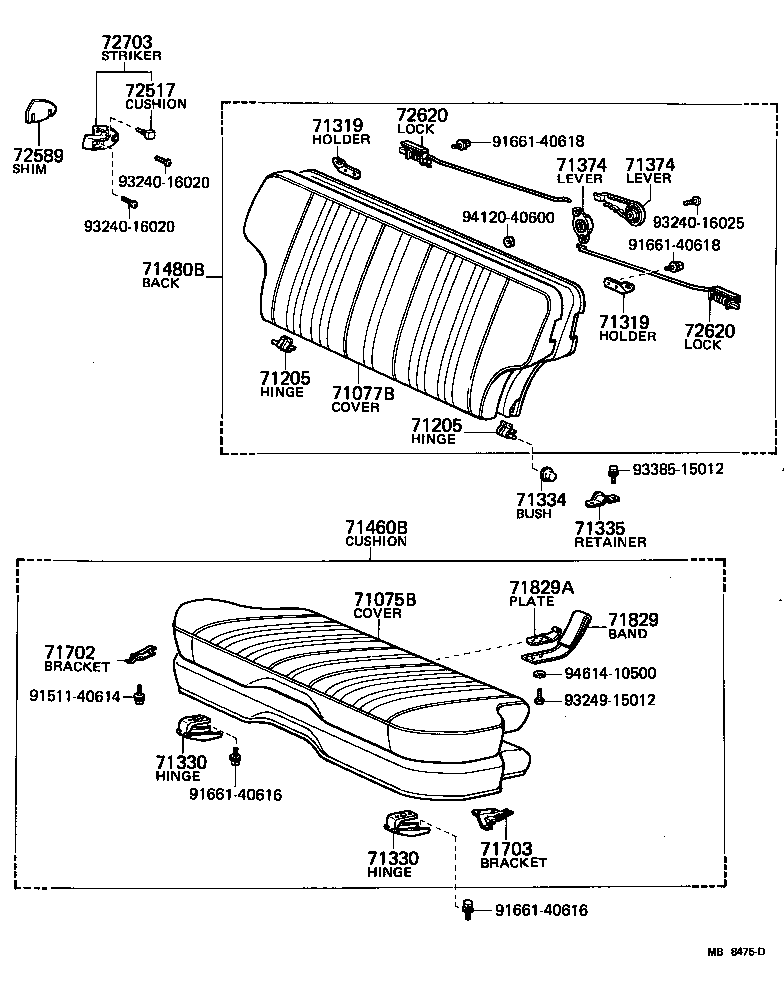  STARLET |  REAR SEAT SEAT TRACK