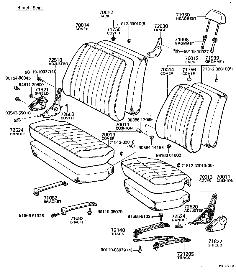  LAND CRUISER 40 |  SEAT SEAT TRACK