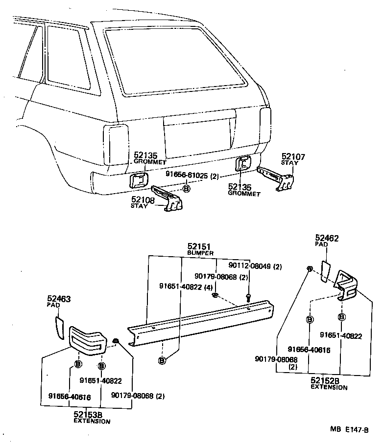  STARLET |  REAR BUMPER BUMPER STAY