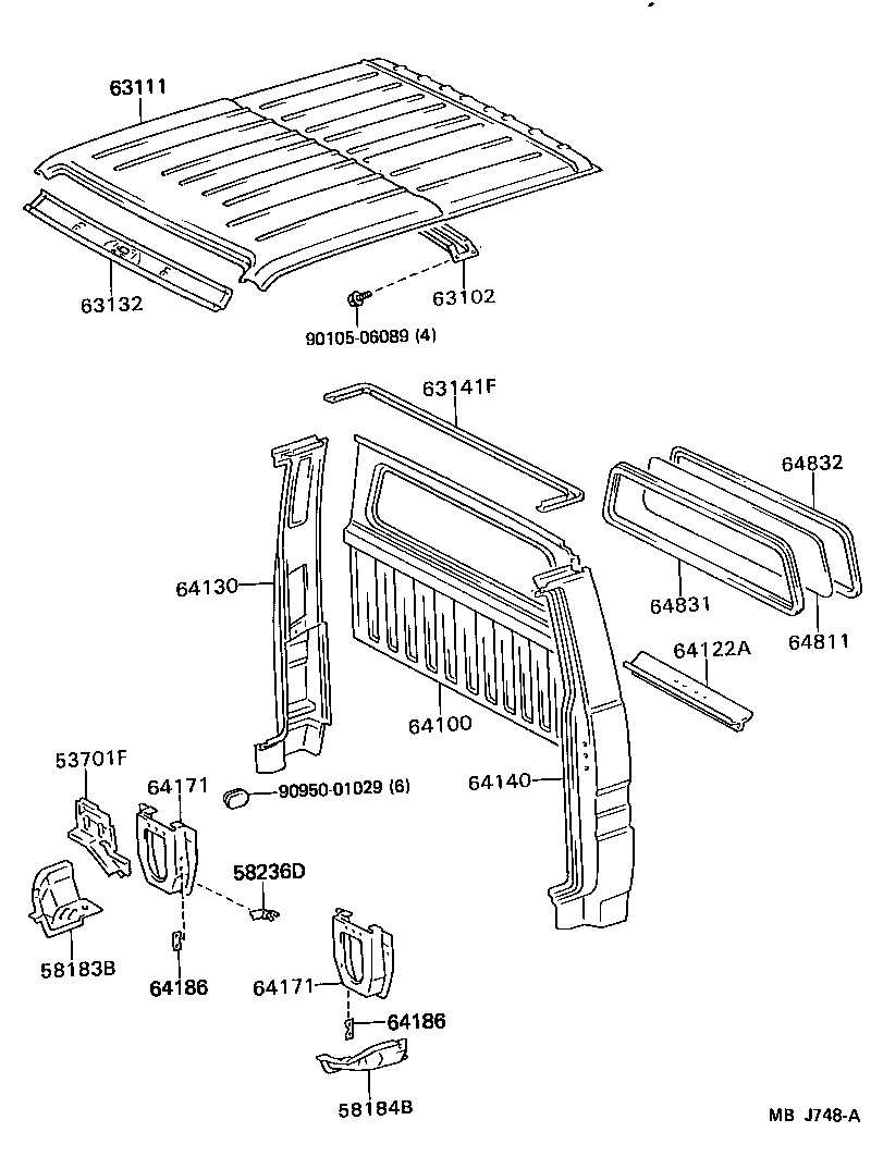  DYNA100 |  ROOF PANEL BACK PANEL