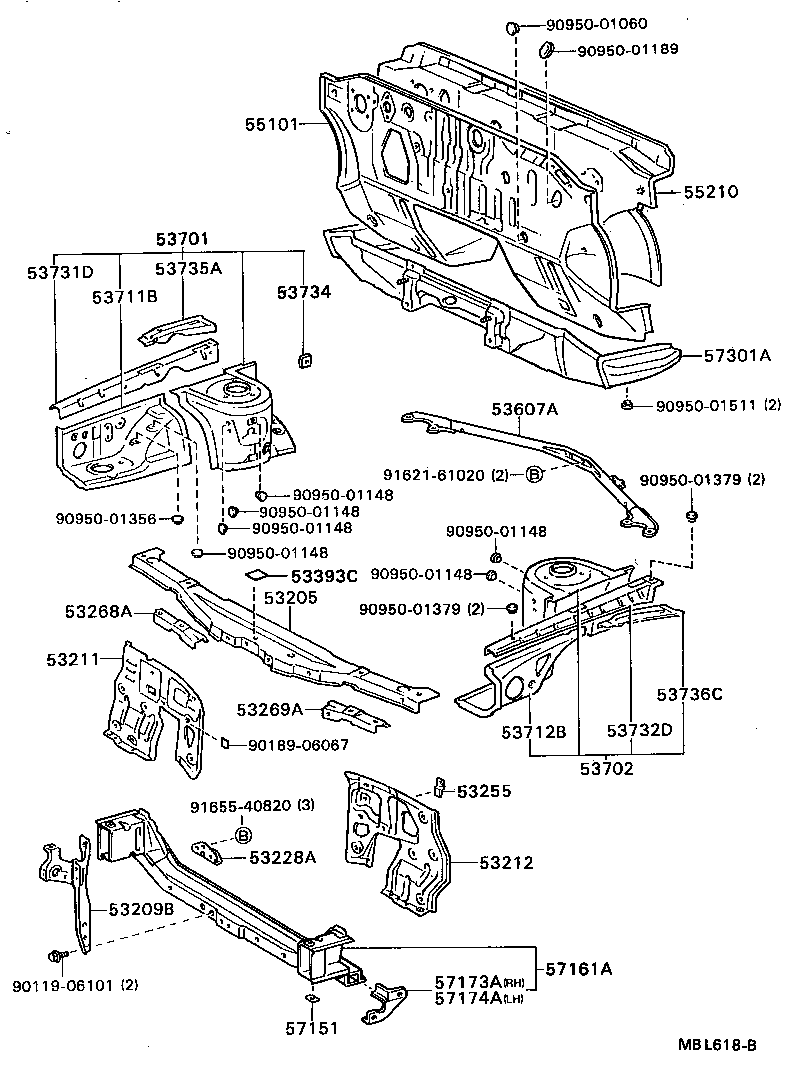  CELICA |  FRONT FENDER APRON DASH PANEL