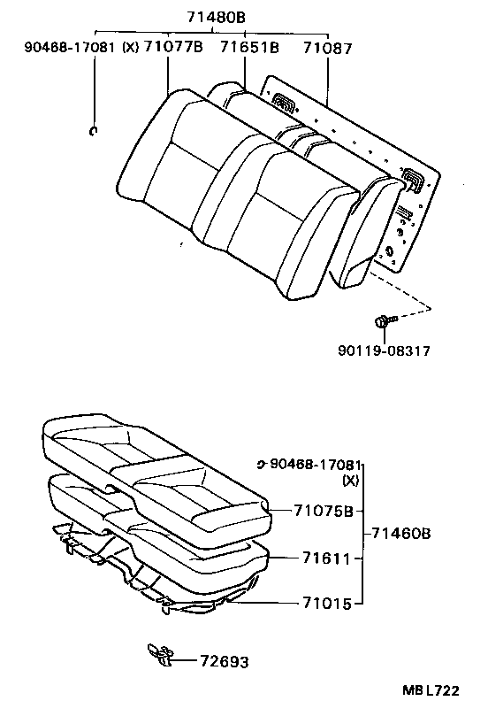  CELICA |  REAR SEAT SEAT TRACK