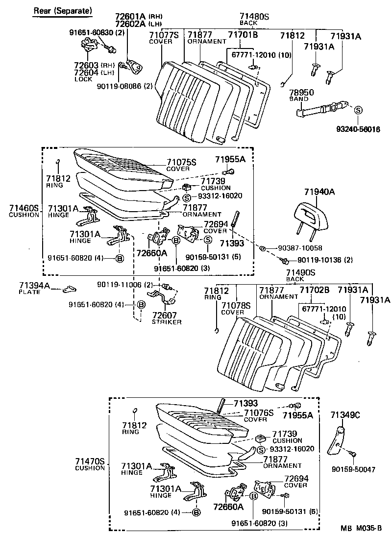  LAND CRUISER 60 62 |  SEAT SEAT TRACK