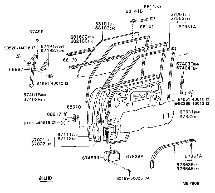  MODEL F |  FRONT DOOR PANEL GLASS