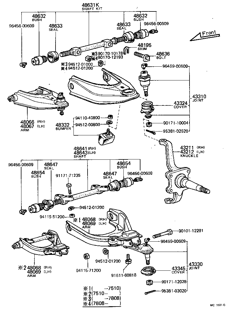  LITEACE |  FRONT AXLE ARM STEERING KNUCKLE