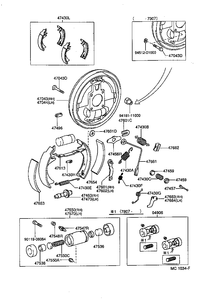  LITEACE |  REAR DRUM BRAKE WHEEL CYLINDER BACKING PLATE