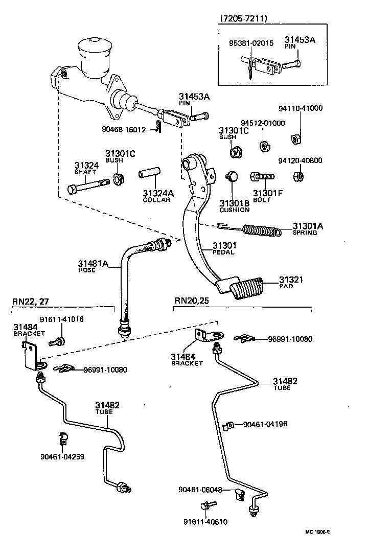  HILUX |  CLUTCH PEDAL FLEXIBLE HOSE