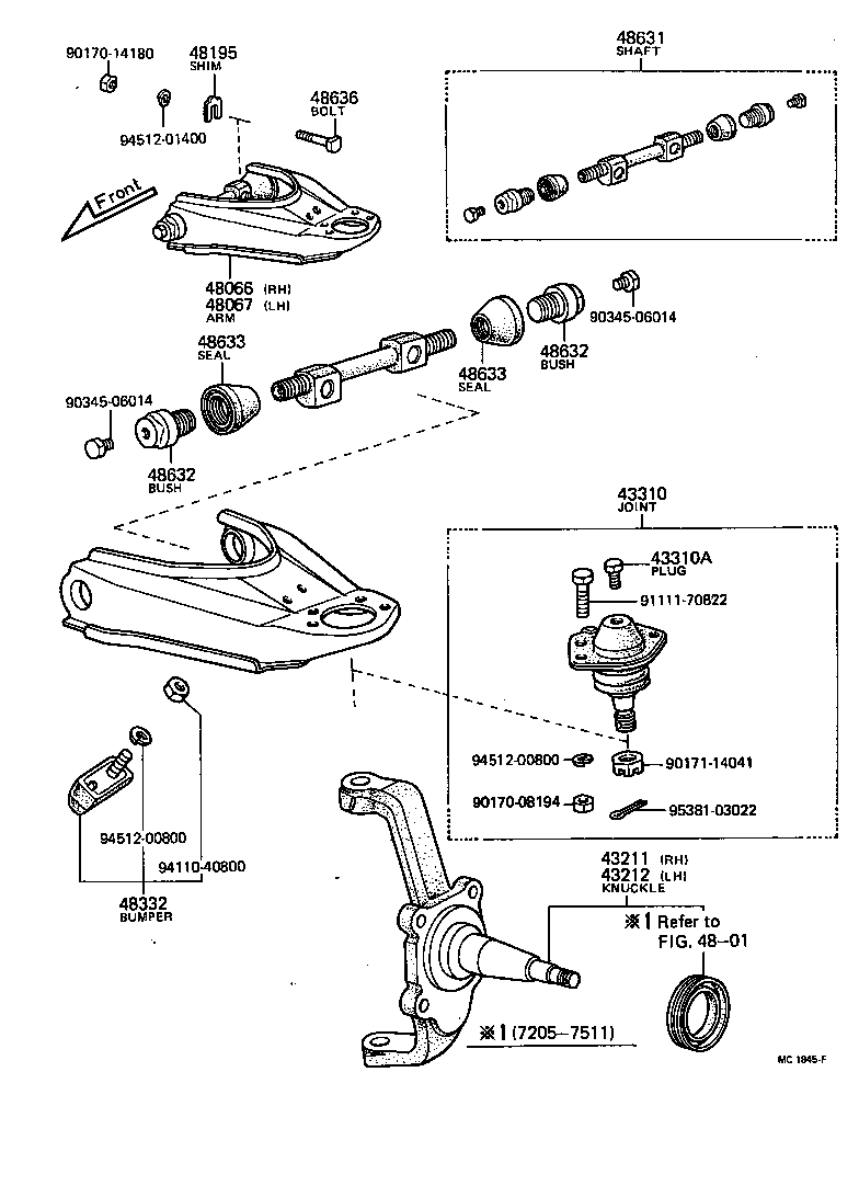  HILUX |  FRONT AXLE ARM STEERING KNUCKLE