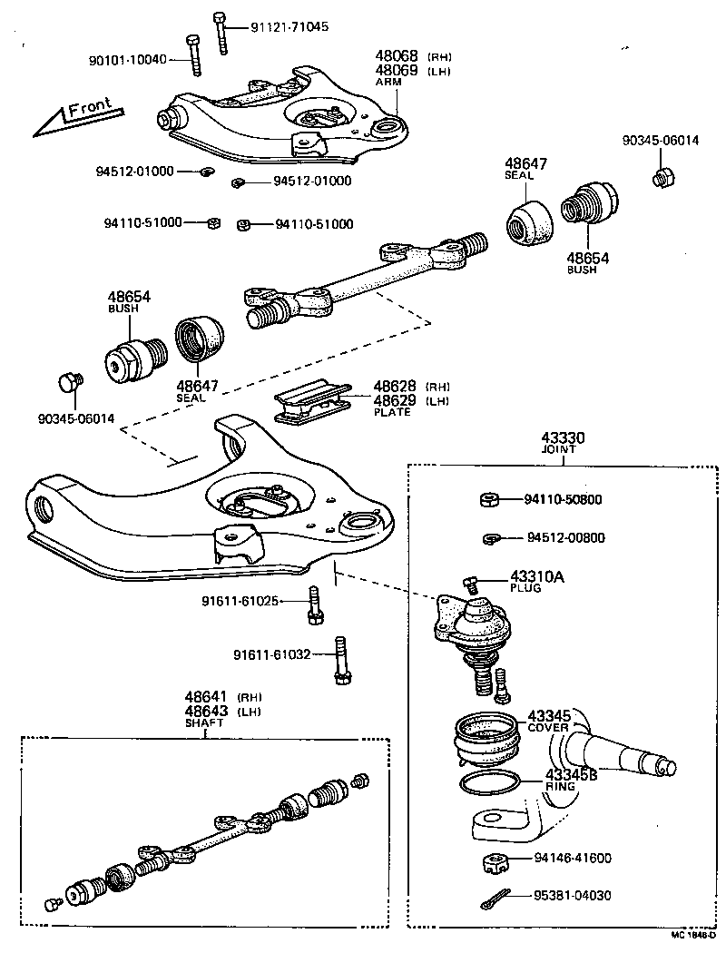  HILUX |  FRONT AXLE ARM STEERING KNUCKLE