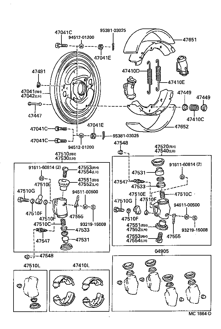  HILUX |  FRONT DRUM BRAKE WHEEL CYLINDER BACKING PLATE